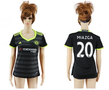 2016-17 Chelsea #20 MIAZGA Away Soccer Women's Black AAA+ Shirt