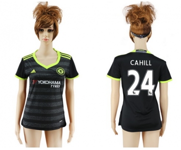 2016-17 Chelsea #24 CAHILL Away Soccer Women's Black AAA+ Shirt