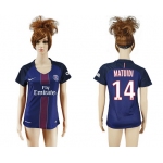 2016-17 Paris Saint-Germain #14 MATUIDI Home Soccer Women's Navy Blue AAA+ Shirt
