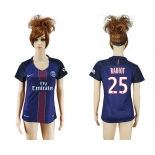 2016-17 Paris Saint-Germain #25 RABIOT Home Soccer Women's Navy Blue AAA+ Shirt