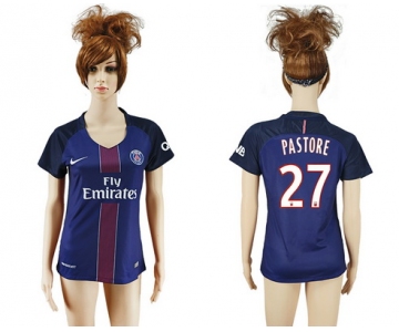 2016-17 Paris Saint-Germain #27 PASTORE Home Soccer Women's Navy Blue AAA+ Shirt