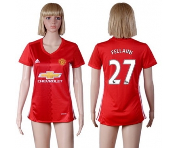 2016-17 Manchester United #27 FELLAINI Home Soccer Women's Red AAA+ Shirt