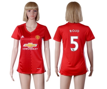 2016-17 Manchester United #5 ROJO Home Soccer Women's Red AAA+ Shirt