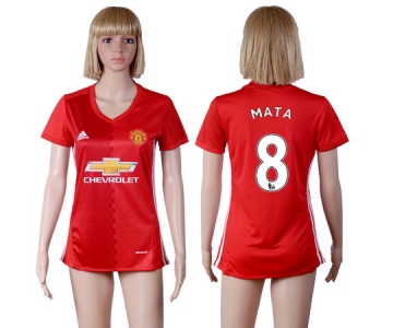 2016-17 Manchester United #8 MATA Home Soccer Women's Red AAA+ Shirt