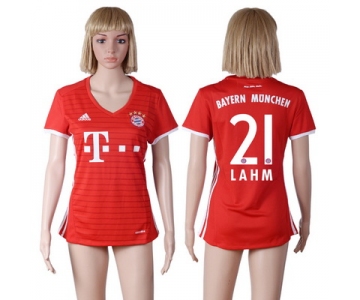 2016-17 Bayern Munich #21 LAHM Home Soccer Women's Red AAA+ Shirt