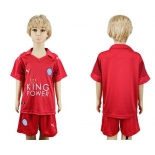 2016-17 Leicester City Blank or Custom Away Soccer Youth Red Shirt Kit