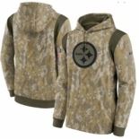 Men Pittsburgh Steelers Nike Camo 2021 Salute To Service Therma Performance Pullover Hoodie