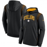 Mens Pittsburgh Steelers Black Sideline Stack Performance Pullover Hoodie