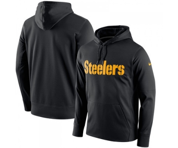 Men's Pittsburgh Steelers Nike Black Circuit Wordmark Essential Performance Pullover Hoodie