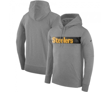 Men's Pittsburgh Steelers Nike Gray Sideline Team Performance Pullover Hoodie