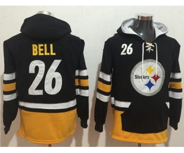 Nike Pittsburgh Steelers #26 Le'Veon Bell Black Gold Name & Number Pullover NFL Hoodie
