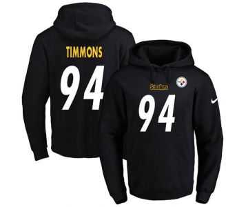 Nike Steelers #94 Lawrence Timmons Black Name & Number Pullover NFL Hoodie