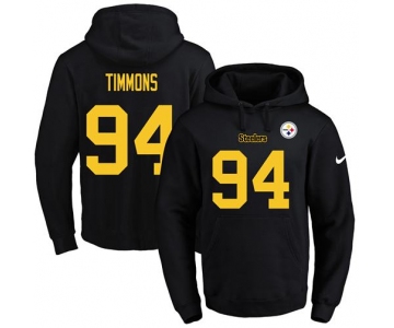 Nike Steelers #94 Lawrence Timmons Black(Gold No.) Name & Number Pullover NFL Hoodie