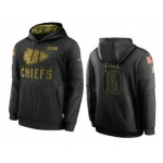 Men's Kansas City Chiefs #10 Tyreek Hill Black 2020 Salute To Service Sideline Performance Pullover Hoodie