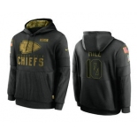 Men's Kansas City Chiefs #10 Tyreek Hill Black 2020 Salute To Service Sideline Performance Pullover Hoodie
