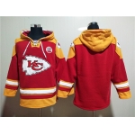 Men's Kansas City Chiefs Blank Red Lace-Up Pullover Hoodie