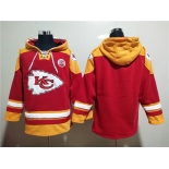 Men's Kansas City Chiefs Blank Red Lace-Up Pullover Hoodie