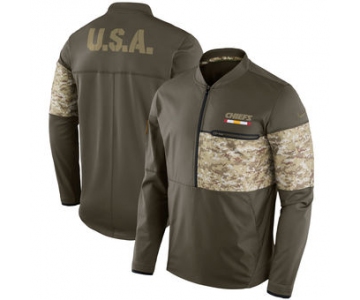 Nike Kansas City Chiefs Olive Salute to Service Sideline Hybrid Half-Zip Pullover Jacket