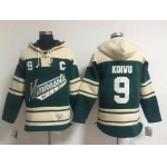 Men's Minnesota Wild #9 Mikko Koivu Old Time Hockey Green Hoodie