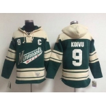 Men's Minnesota Wild #9 Mikko Koivu Old Time Hockey Green Hoodie