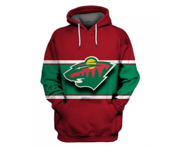 Men's Minnesota Wild Green All Stitched Hooded Sweatshirt