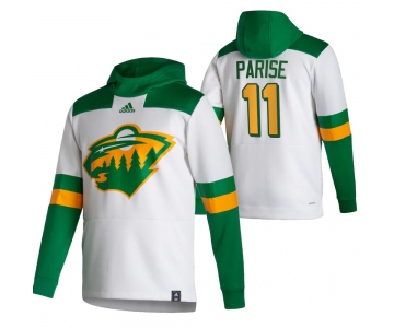 Minnesota Wild #11 Zach Parise Adidas Reverse Retro Pullover Hoodie White