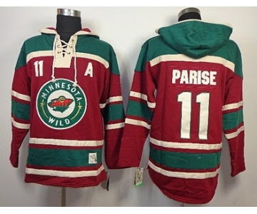 Old Time Hockey Minnesota Wild #11 Zach Parise Red Hoodie