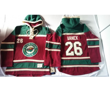 Old Time Hockey Minnesota Wild #26 Thomas Vanek Red Hoodie