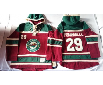 Old Time Hockey Minnesota Wild #29 Jason Pominville Red Hoodie