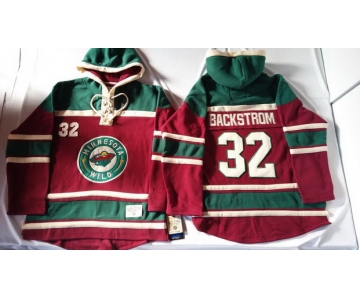 Old Time Hockey Minnesota Wild #32 Niklas Backstrom Red Hoodie