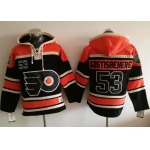 Flyers #53 Shayne Gostisbehere Black Sawyer Hooded Sweatshirt Stitched NHL Jersey