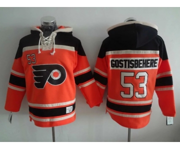 Men's Philadelphia Flyers #53 Shayne Gostisbehere Old Time Hockey Alternate Orange Hoodie
