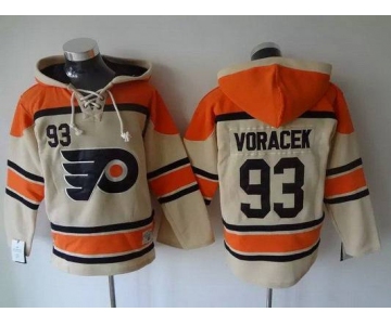 Men's Philadelphia Flyers #93 Jakub Voracek Old Time Hockey Cream Hoodie