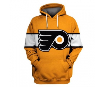 Men's Philadelphia Flyers Gold All Stitched Hooded Sweatshirt