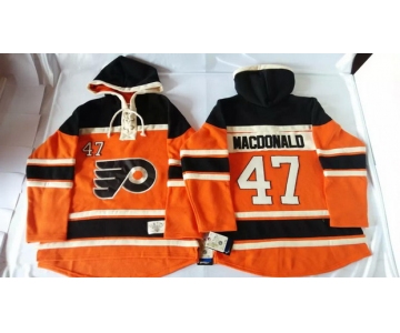 Old Time Hockey Philadelphia Flyers #47 Andrew MacDonald 2012 Winter Classic Orange Hoodie