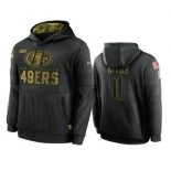 Men's San Francisco 49ers #11 Brandon Aiyuk Black 2020 Salute To Service Sideline Performance Pullover Hoodie