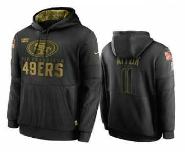 Men's San Francisco 49ers #11 Brandon Aiyuk Black 2020 Salute To Service Sideline Performance Pullover Hoodie