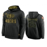 Men's San Francisco 49ers #25 Richard Sherman Black 2020 Salute To Service Sideline Performance Pullover Hoodie