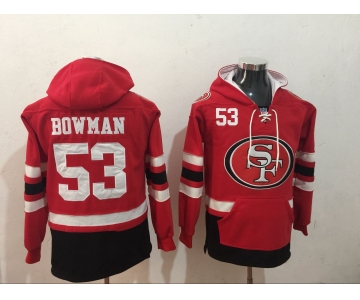 Men's San Francisco 49ers #53 NaVorro Bowman NEW Red Pocket Stitched NFL Pullover Hoodie