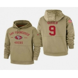 Men's San Francisco 49ers #9 Robbie Gould 2019 Salute to Service Sideline Therma Pullover Hoodie
