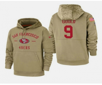 Men's San Francisco 49ers #9 Robbie Gould 2019 Salute to Service Sideline Therma Pullover Hoodie