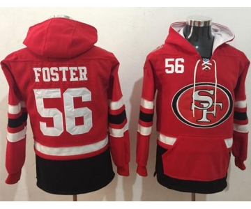 Nike San Francisco 49ers #56 Reuben Foster Red Black Name & Number Pullover NFL Hoodie