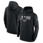 Men's New Orleans Saints 2022 Black Crucial Catch Therma Performance Pullover Hoodie