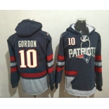 Men's New England Patriots #10 Josh Gordon 2016 Navy Blue Team Color Stitched NFL Hoodie