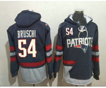 Men's New England Patriots #54 Tedy Bruschi 2016 Navy Blue Team Color Stitched NFL Hoodie