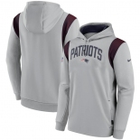 Men's New England Patriots Gray Sideline Stack Performance Pullover Hoodie