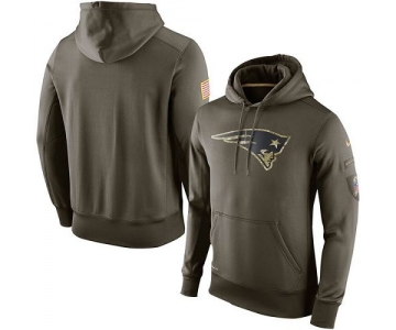 Men's New England Patriots Nike Olive Salute To Service KO Performance Hoodie