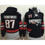 New England Patriots #87 Rob Gronkowski Blue Sawyer Hooded Sweatshirt NFL Hoodie