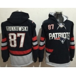 New England Patriots #87 Rob Gronkowski Blue Sawyer Hooded Sweatshirt NFL Hoodie