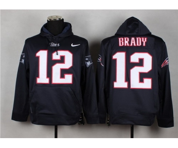 Nike New England Patriots #12 Tom Brady Blue Hoodie